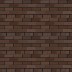 Fototapeta premium Beautiful old brick wall background. Brown brick wall texture. Vintage vector seamless pattern.