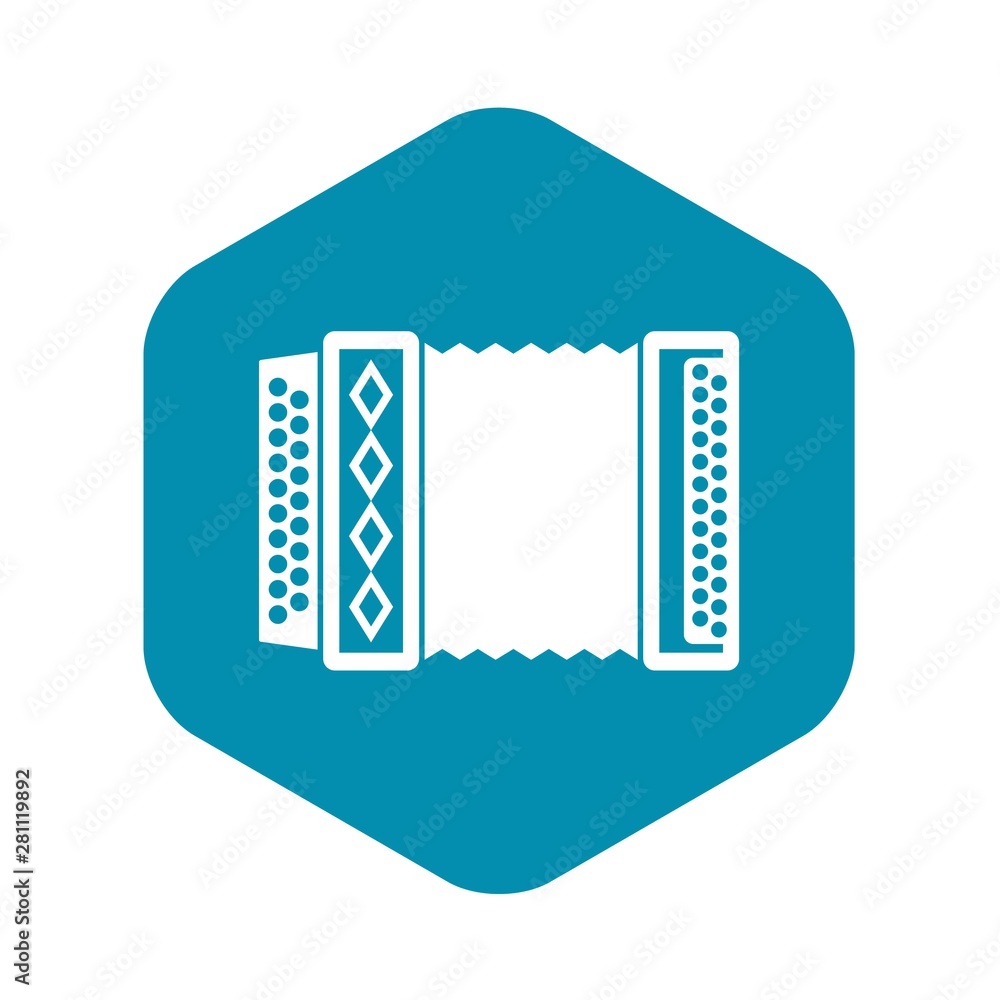 Poster accordion icon. simple illustration of accordion vector icon for web