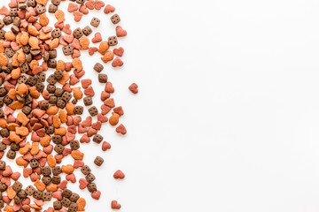 dry food for pet pattern on white background top view mock-up
