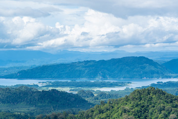 Landscape of mountain and clouds. background