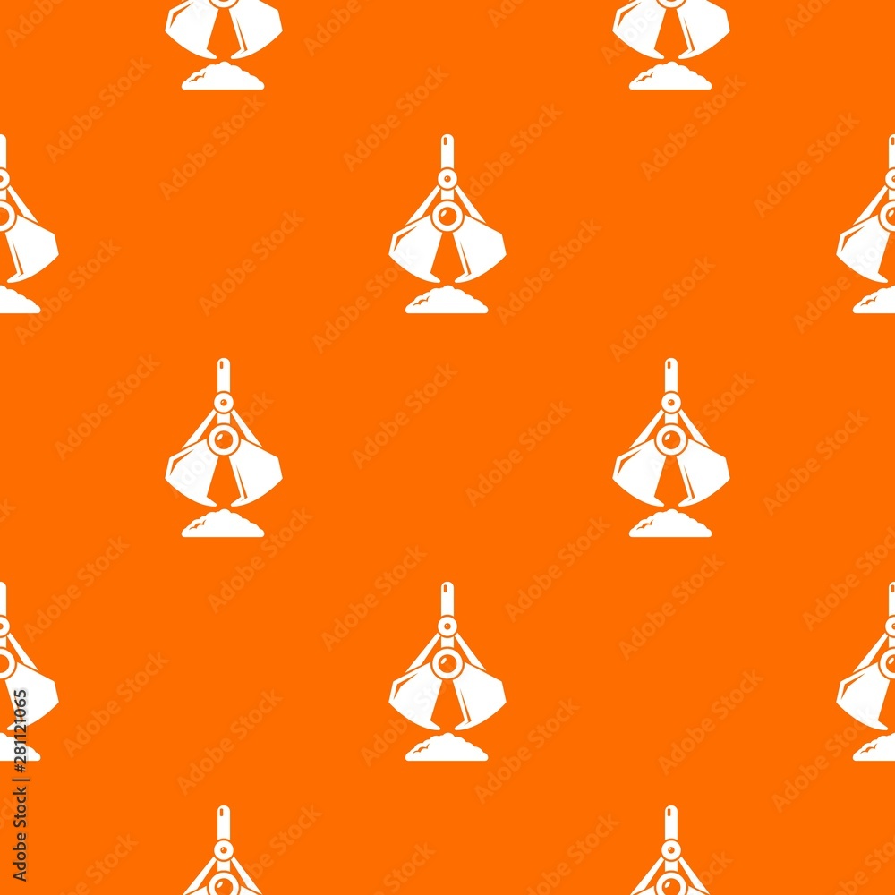 Poster excavator bucket pattern vector orange for any web design best