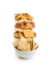 Salted crispy crackers.