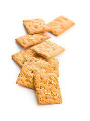 Salted crispy crackers.