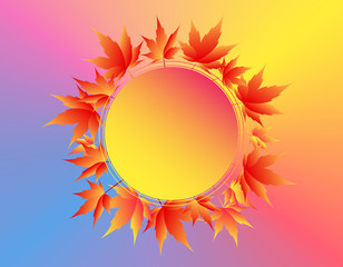 Pattern of maple leaves. Place for advertising, announcements. illustration