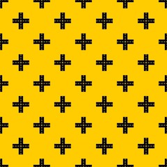 Crossing road pattern seamless vector repeat geometric yellow for any design