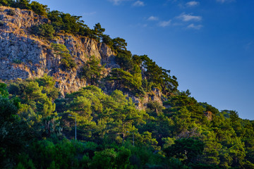 Oludeniz, Turkey. View of the mountains and sky at sunrise