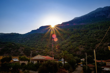Oludeniz, Turkey. View of the mountains and sky at sunrise