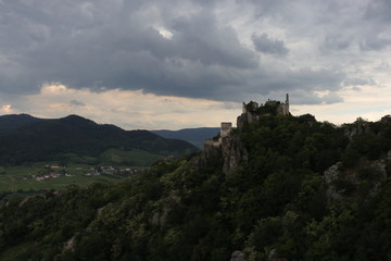Fototapeta na wymiar Clouds above a castle. 