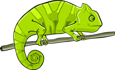 Hand-drawn chameleon isolated for web and print usage