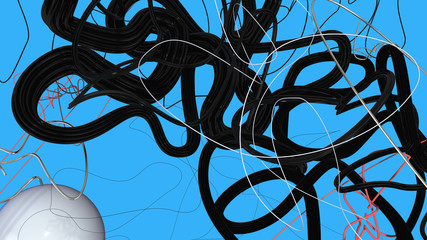 abstract trendy background with stylish 3D doodles