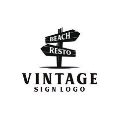 Wood sign logo monogram design