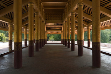 The Wooden Columns of the Mandalay Royal Palace (Mya Nan San Kyaw), Mandalay, Myanmar, (Burma)