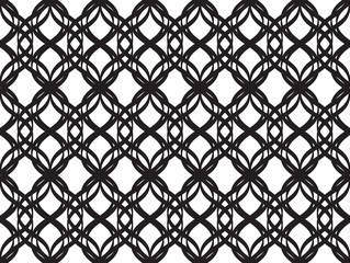 Fototapeta premium Black vector seamless wavy line pattern