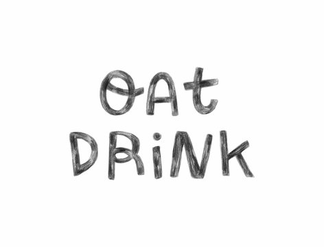 Oat drink. Healthy alternative to dairy. Hand drawn illustration on a white background. Template for banners, cards, posters, prints and other design projects.