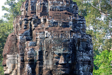 Bayon temple on in Siem Reap Cambodia. The Bayon is a well-known and richly decorated Khmer temple...