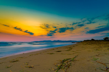 Sunrise over the sea and beautiful cloudscape