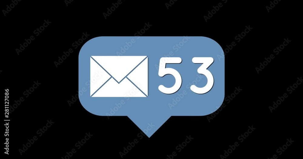 Poster message bubble icon and numbers 4k