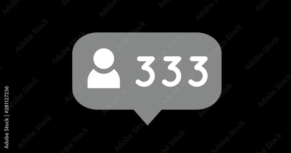 Poster message bubble and profile icon with numbers for social media 4k