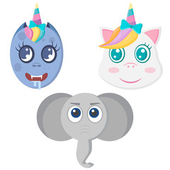 a set of children's drawings fabulous animals