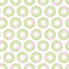 Seamless fork and circle pattern, transparent background. Center of the circle is cut out. Easy to edit colors in Illustrator.