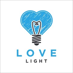 light bulbs and love logo vector