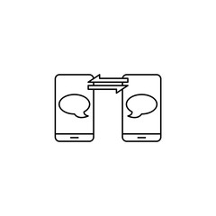 Smartphones, chat, connection vector icon. Smartphones, chat, connection vector illustration