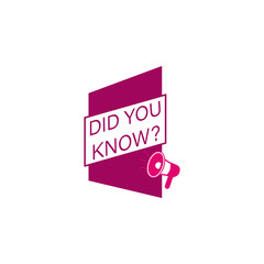 did you know? tag, color, megaphone icon