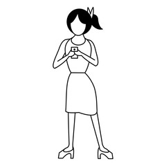 social media network chatting cartoon in black and white