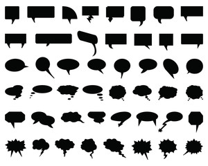 Black bubble speech set on a white background