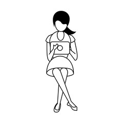 social media network chatting cartoon in black and white