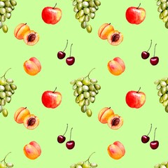 seamless pattern with red cherries