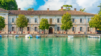 Scenic sight in Peschiera del Garda, village on Lake Garda, in the Province of Verona, Veneto,...