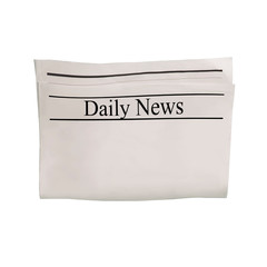 Mockup of Daily News newspaper blank with unreadable text and images.