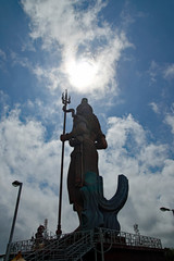 The giant 33-meters Lord Shiva statue at Ganga Talao (Grand Bassin) Hindu temple, Mauritius.