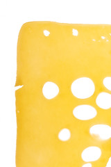 Transparent thin slice of cheese.