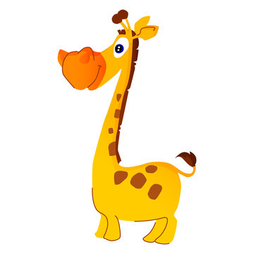 cartoon illustration of african animal giraffe