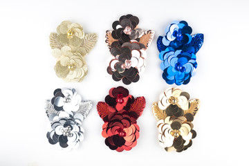 brooch isolated,textile brooch ,accessory isolated