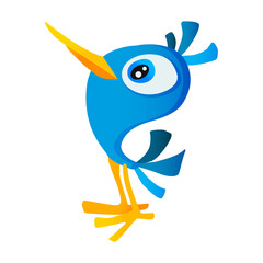 cartoon illustration of african animal bird