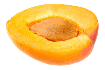 apricot slice isolated on a white background