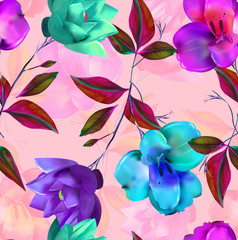 Flowers are full of romance, the leaves and flowers art design