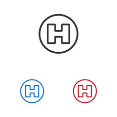 Obraz premium Helipad vector icon