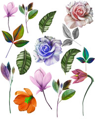 Flowers are full of romance,the leaves and flowers art design