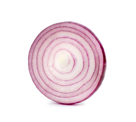 Red onion on white