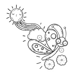 Isolated Butterfly draw cartoon design