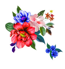 bouquet of flowers,digital painting,illustration