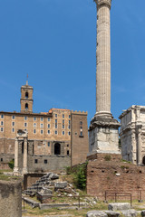 Fototapeta premium Ruins of Roman Forum in city of Rome, Italy