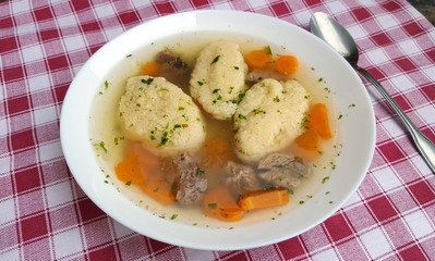 Semolina dumpling soup