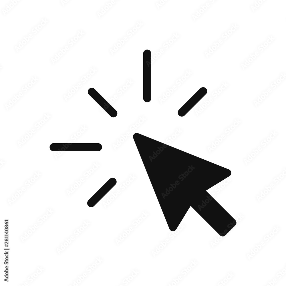 Aufkleber click vector icon in modern design style for web site and mobile app