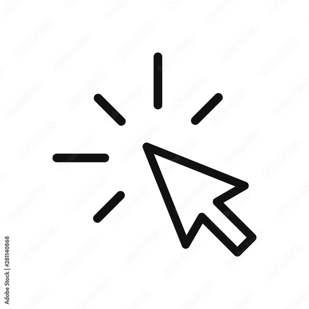 Aufkleber click vector icon in modern design style for web site and mobile app