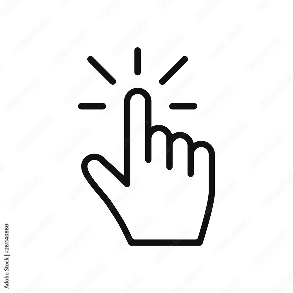 Aufkleber click vector icon in modern design style for web site and mobile app